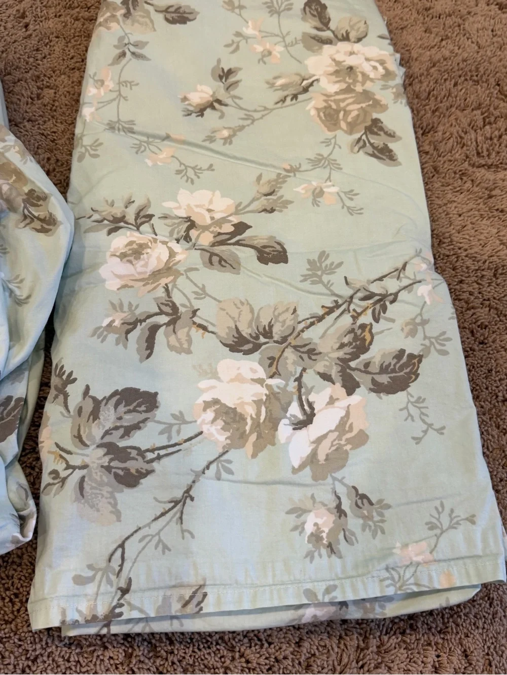 Queen sheets Brandream Toile Floral 800TC Egyptian cotton mint blue beige